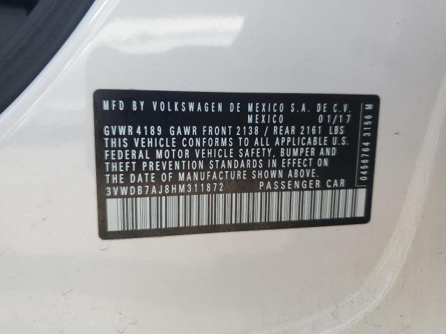 2017 Volkswagen Jetta Se VIN: 3VWDB7AJ8HM311872 Lot: 55457424