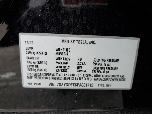 2023 Tesla Model Y VIN: 7SAYGDEE6PA031713 Lot: 54170524