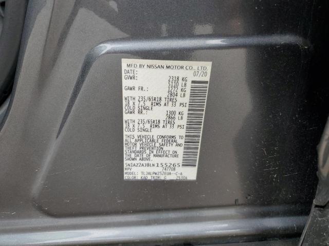 2020 Nissan Murano S VIN: 5N1AZ2AJ8LN155265 Lot: 54502604