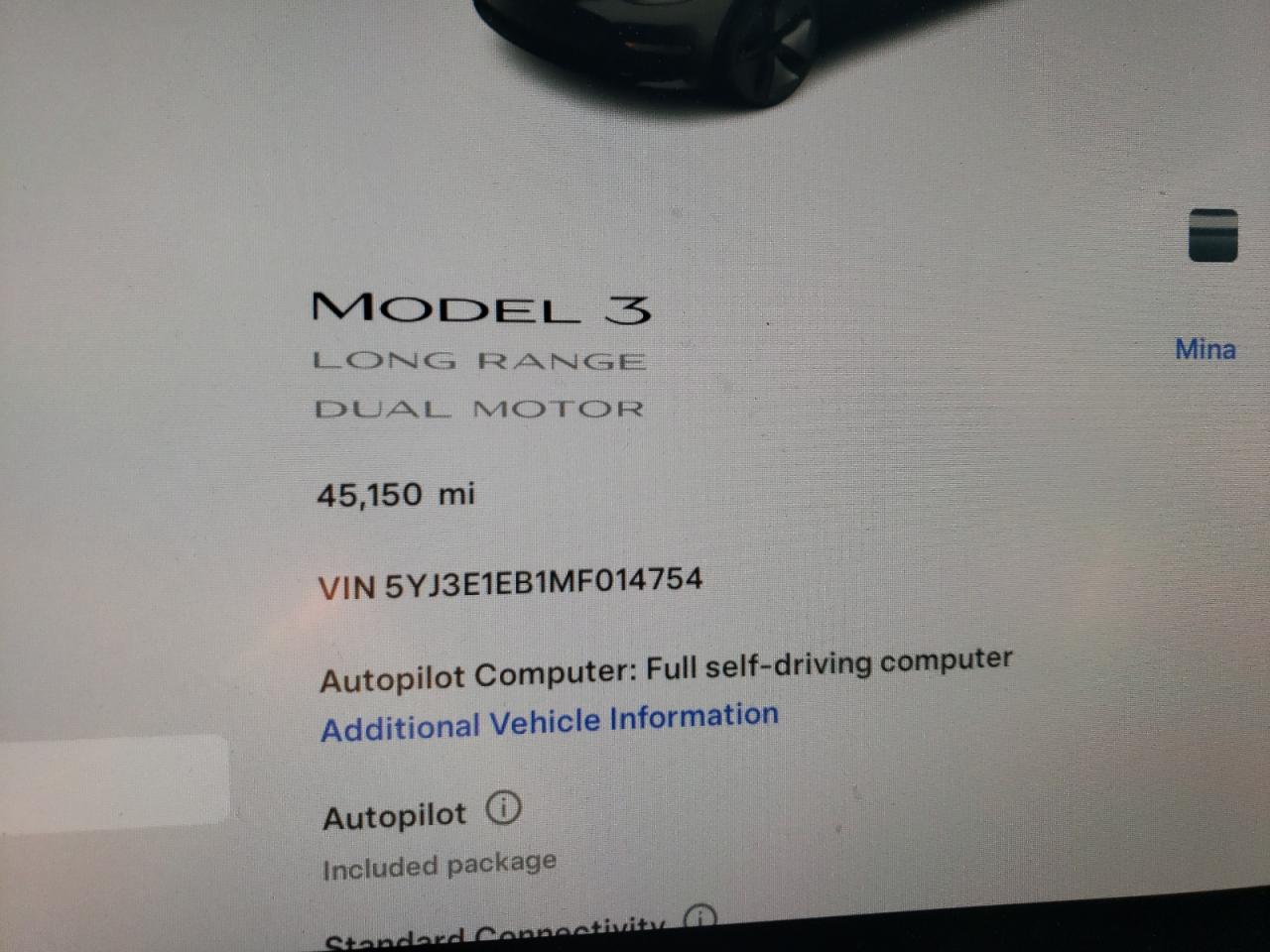 5YJ3E1EB1MF014754 2021 Tesla Model 3