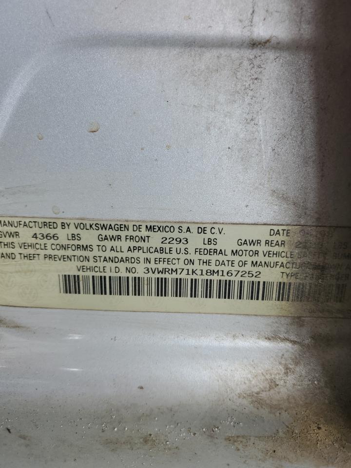 3VWRM71K18M167252 2008 Volkswagen Jetta Se