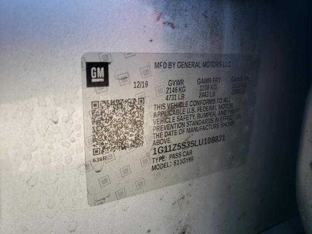 2020 Chevrolet Impala Lt VIN: 1G11Z5S35LU108831 Lot: 56515964