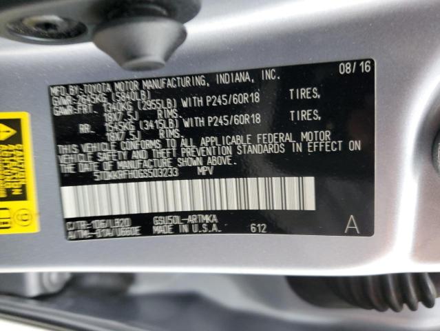 2016 Toyota Highlander Xle VIN: 5TDKKRFH0GS503233 Lot: 55118854