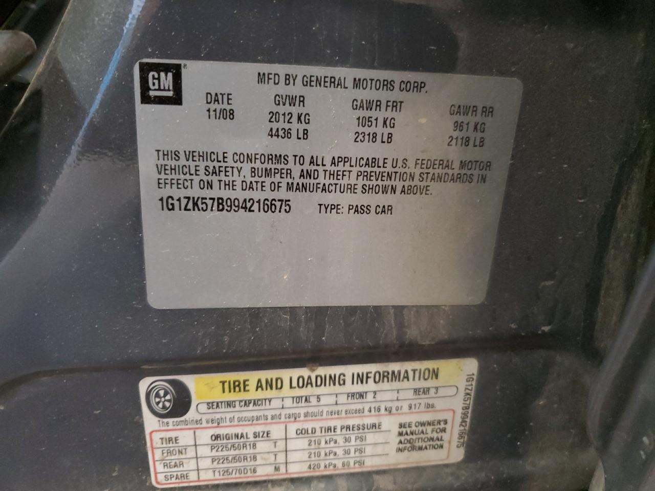 1G1ZK57B994216675 2009 Chevrolet Malibu Ltz