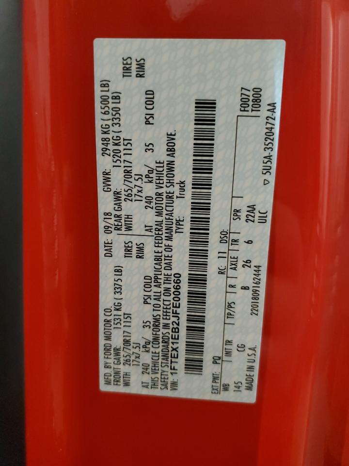 1FTEX1EB2JFE00660 2018 Ford F150 Super Cab