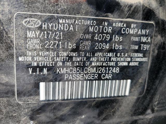 2021 Hyundai Ioniq Sel VIN: KMHC85LC8MU261248 Lot: 53696154