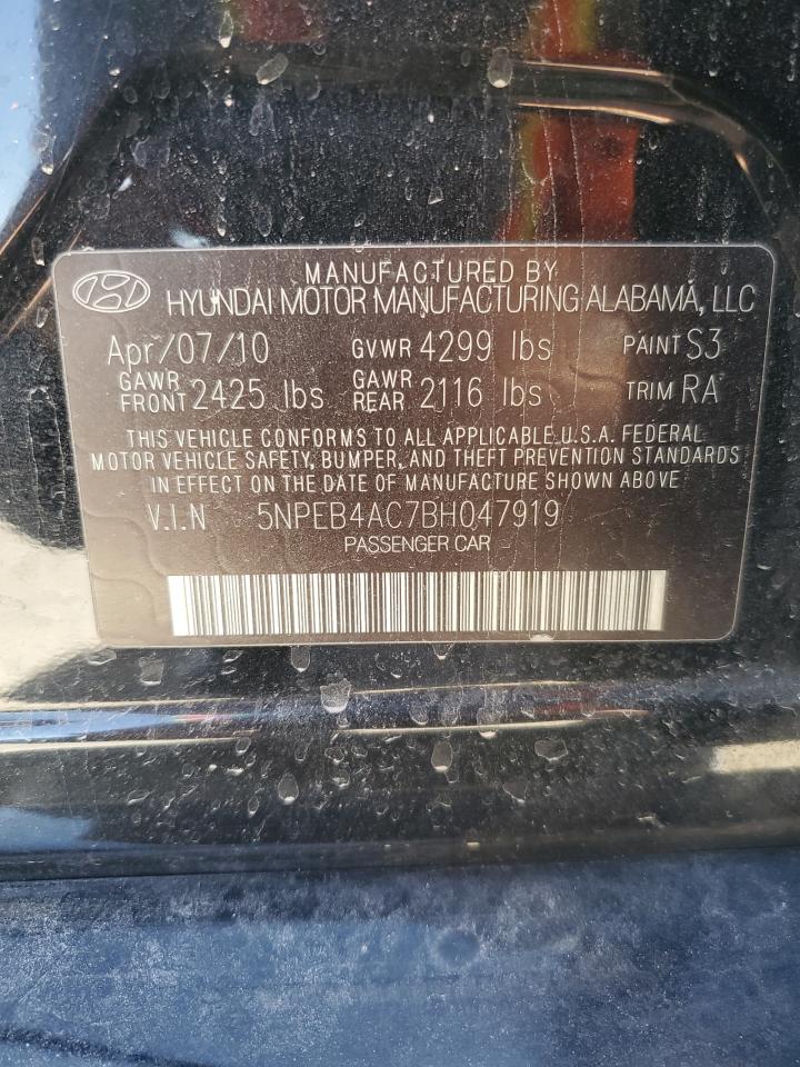 5NPEB4AC7BH047919 2011 Hyundai Sonata Gls