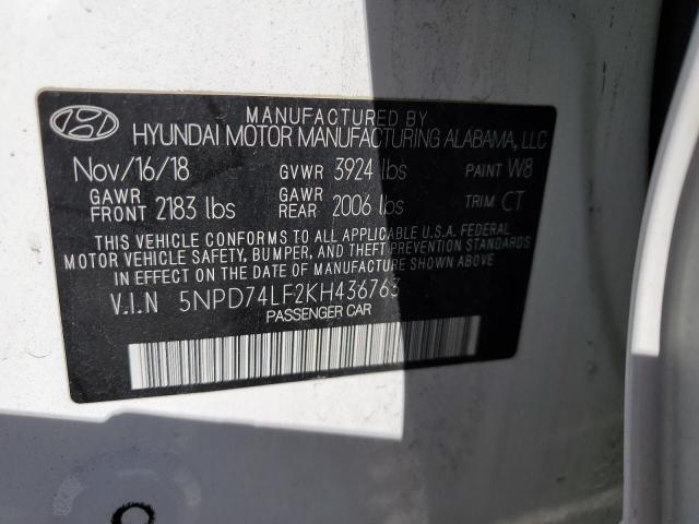 2019 HYUNDAI ELANTRA SE - 5NPD74LF2KH436763