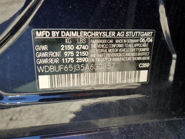 2005 Mercedes-Benz E 320 VIN: WDBUF65J35A630857 Lot: 53052184