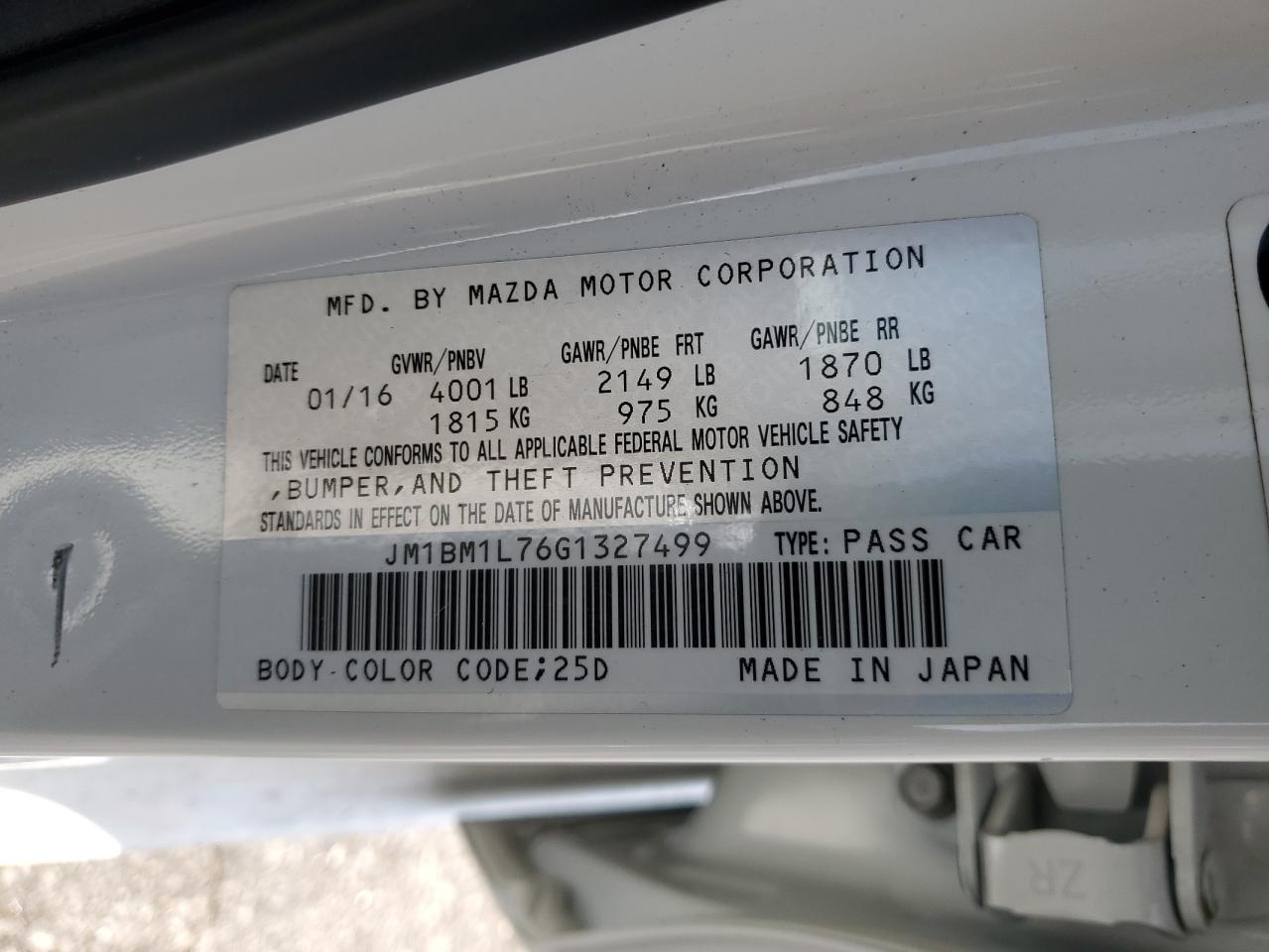 JM1BM1L76G1327499 2016 Mazda 3 Touring