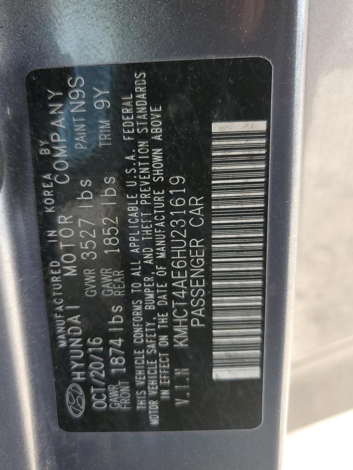 KMHCT4AE6HU231619 2017 Hyundai Accent Se