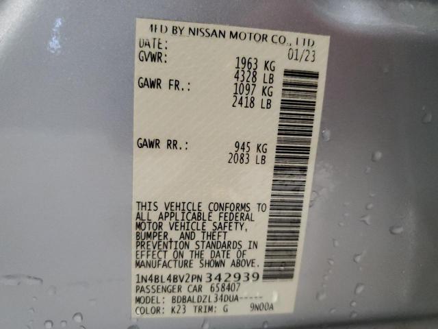 2023 Nissan Altima S VIN: 1N4BL4BV2PN342939 Lot: 55179714