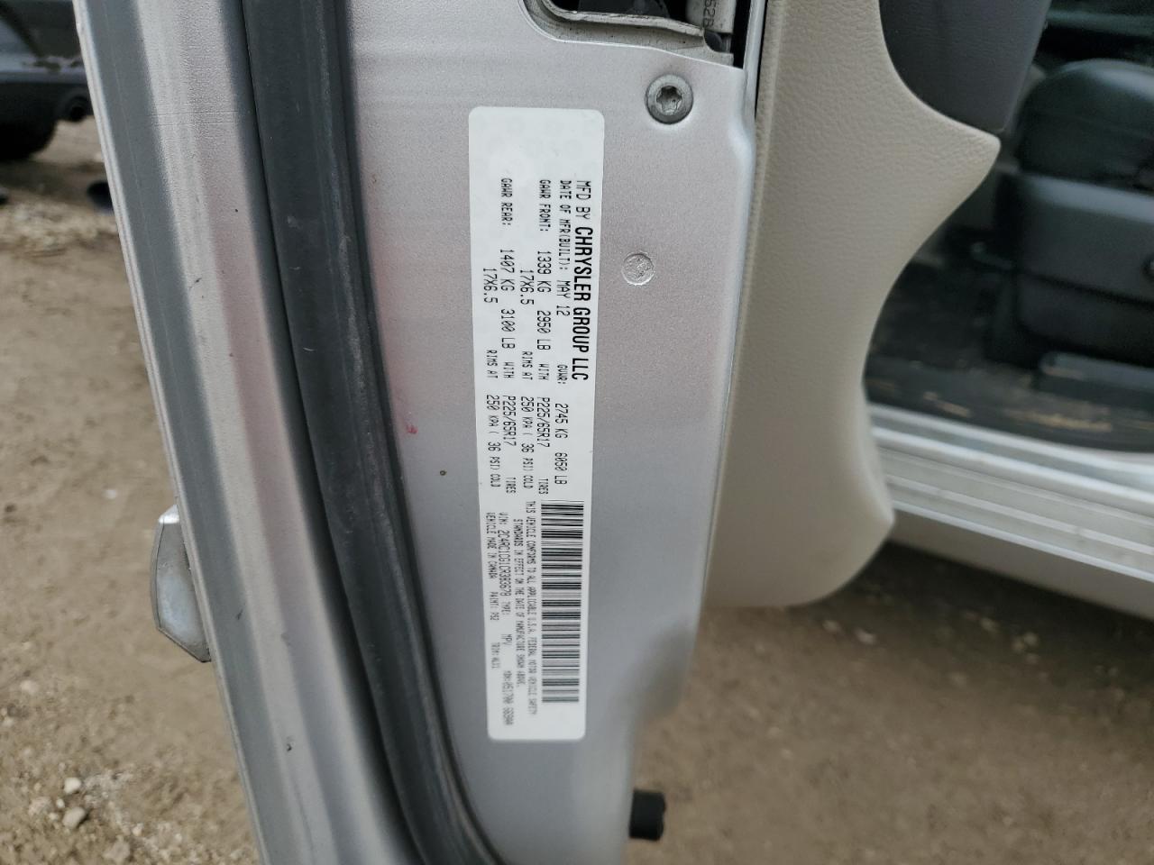 2C4RC1CG1CR383678 2012 Chrysler Town & Country Touring L