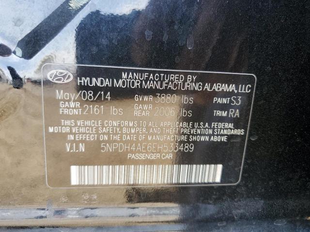 2014 Hyundai Elantra Se VIN: 5NPDH4AE6EH533489 Lot: 54807284