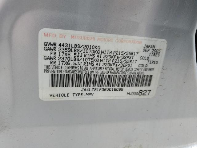 JA4LZ81F06U016098 | 2006 Mitsubishi outlander limited