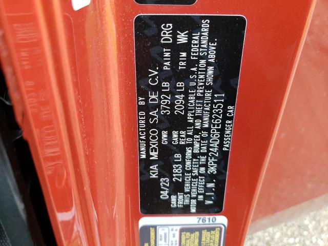 2023 Kia Forte Lx VIN: 3KPF24AD6PE623511 Lot: 54829664