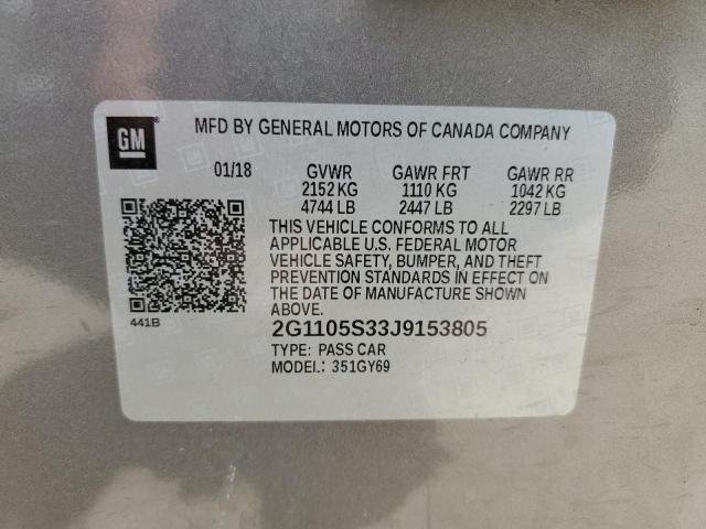 2018 Chevrolet Impala Lt VIN: 2G1105S33J9153805 Lot: 56483004