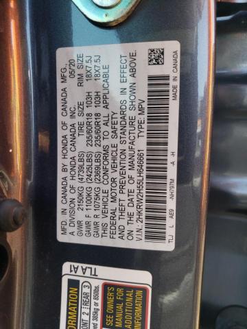 2020 Honda Cr-V Ex VIN: 2HKRW2H55LH646661 Lot: 54065394