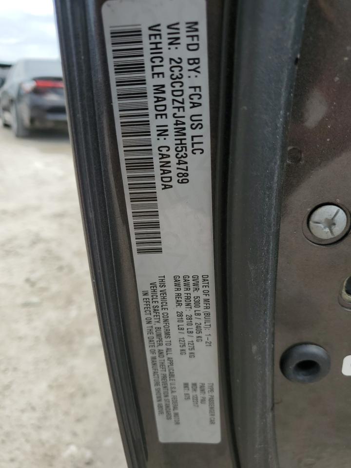 2C3CDZFJ4MH534789 2021 Dodge Challenger R/T Scat Pack