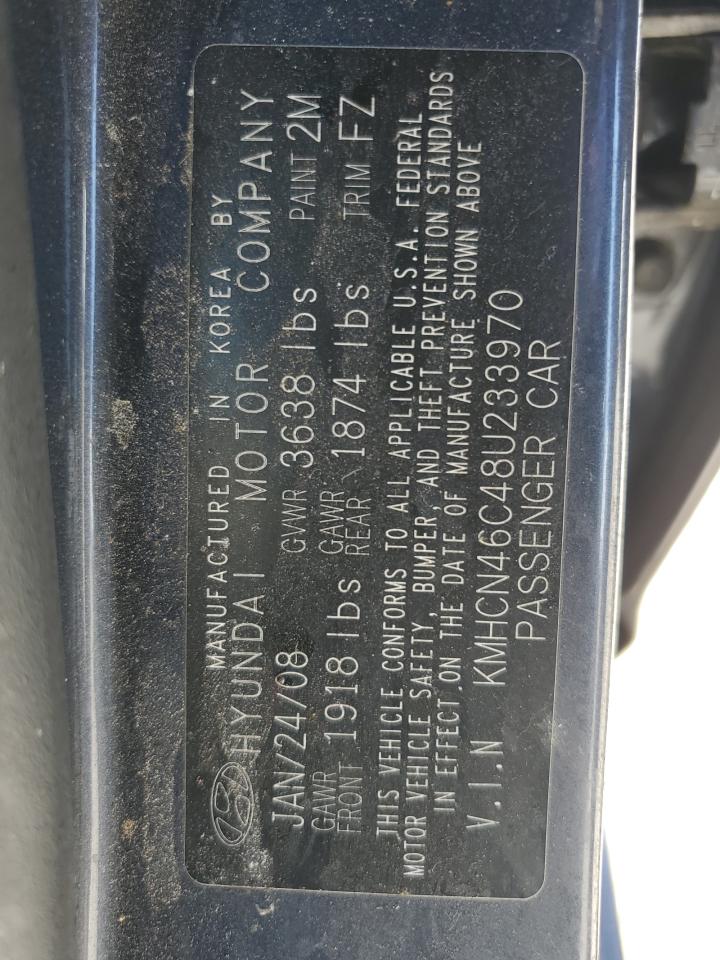 KMHCN46C48U233970 2008 Hyundai Accent Gls