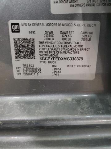 2021 Chevrolet Silverado K1500 Lt Trail Boss VIN: 3GCPYFEDXMG330879 Lot: 56042394