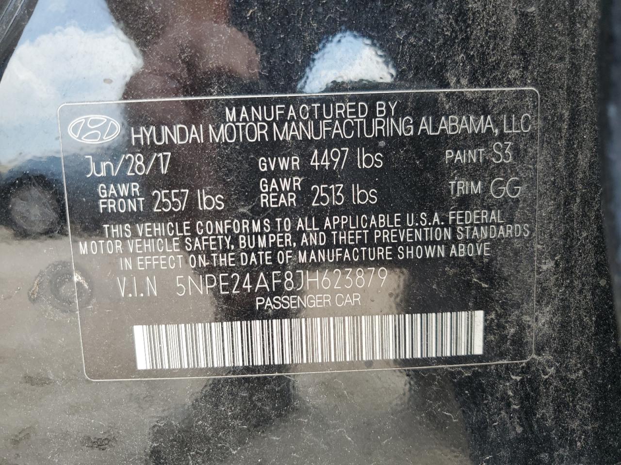 5NPE24AF8JH623879 2018 Hyundai Sonata Se