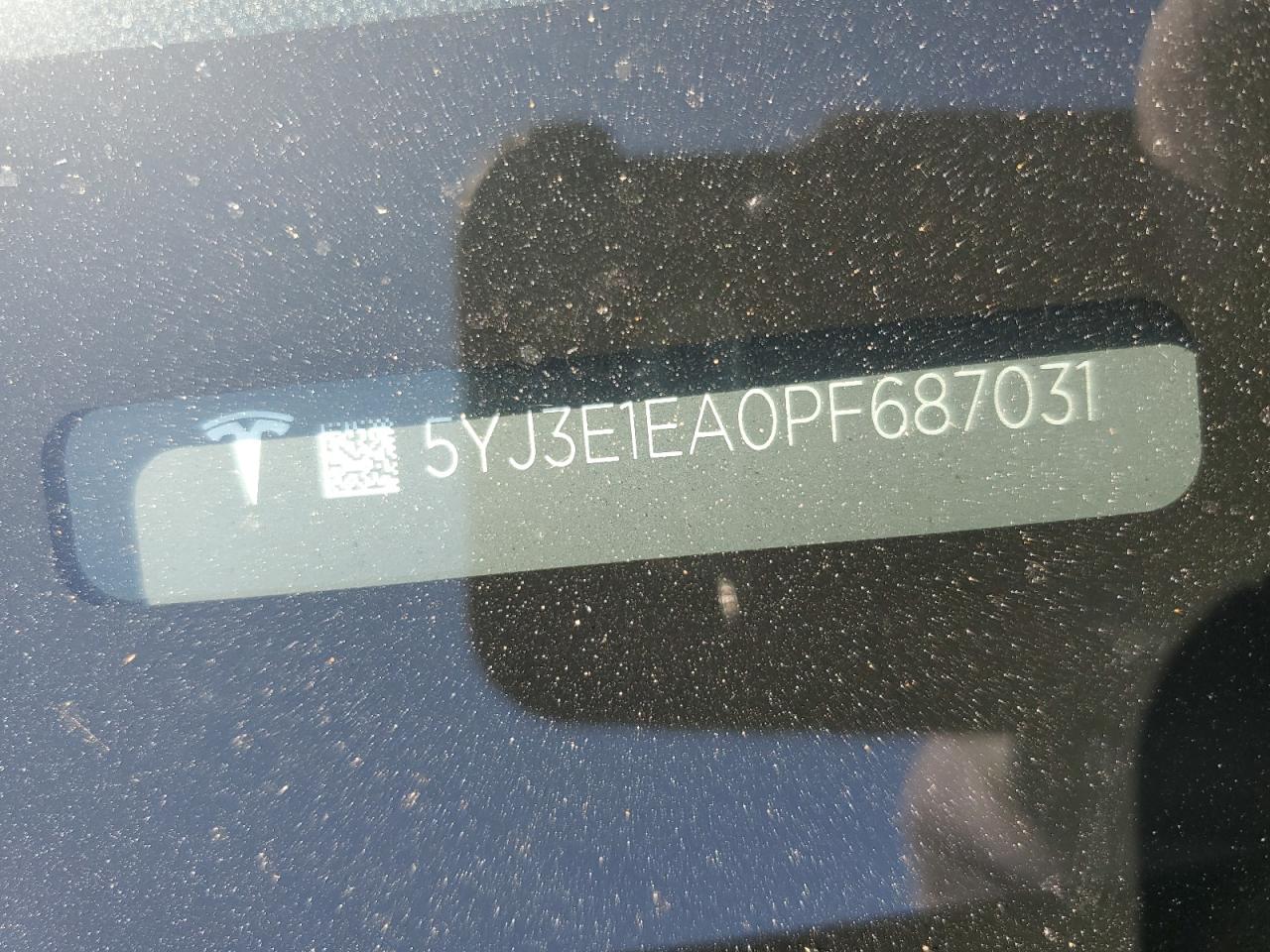 5YJ3E1EA0PF687031 2023 Tesla Model 3