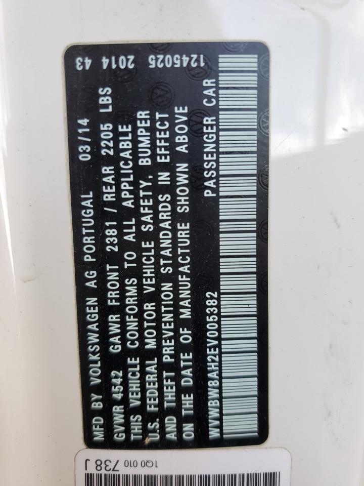 WVWBW8AH2EV005382 2014 Volkswagen Eos Komfort