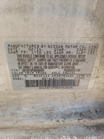 2014 Nissan Versa S VIN: 3N1CN7AP0EK465626 Lot: 53672344