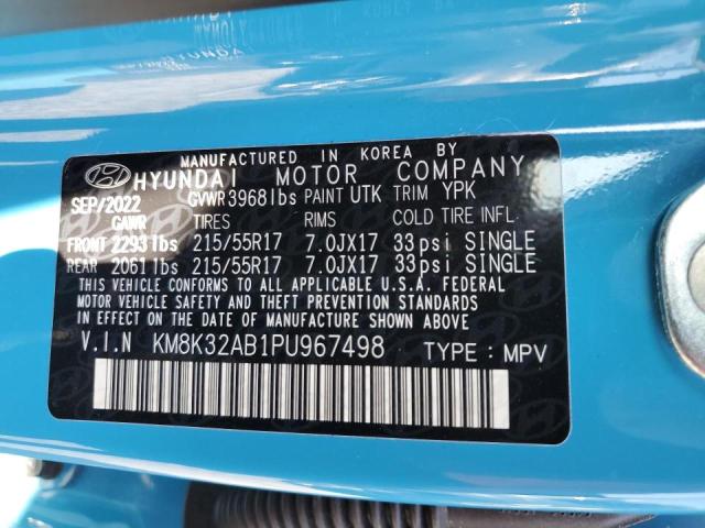 2023 Hyundai Kona Sel VIN: KM8K32AB1PU967498 Lot: 56578064