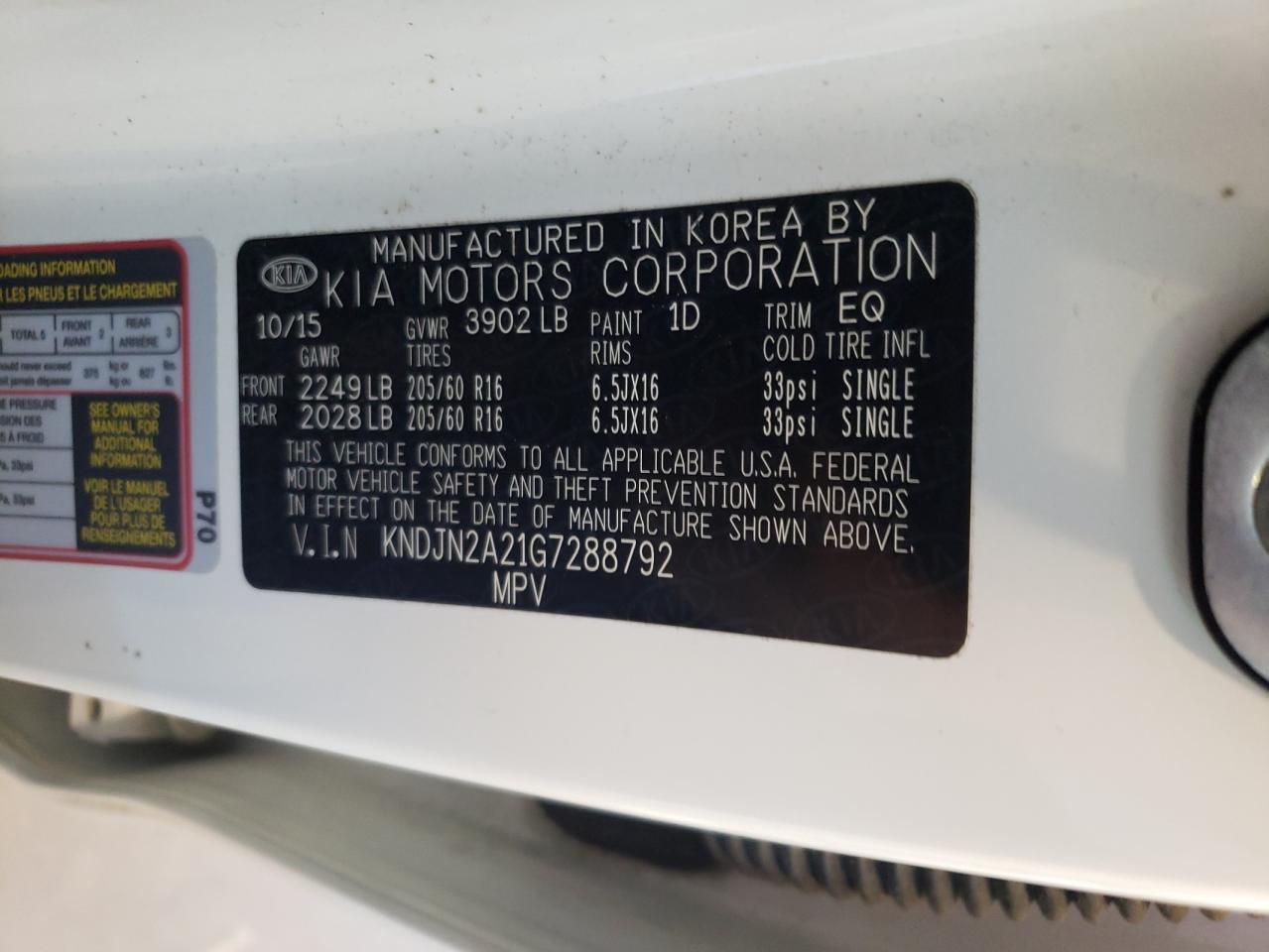 KNDJN2A21G7288792 2016 Kia Soul