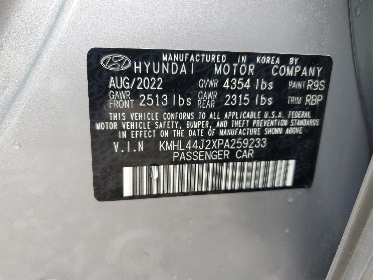 KMHL44J2XPA259233 2023 Hyundai Sonata Sel Plus