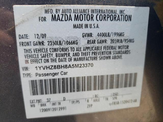 2010 Mazda 6 I VIN: 1YVHZ8BH8A5M23370 Lot: 54714434
