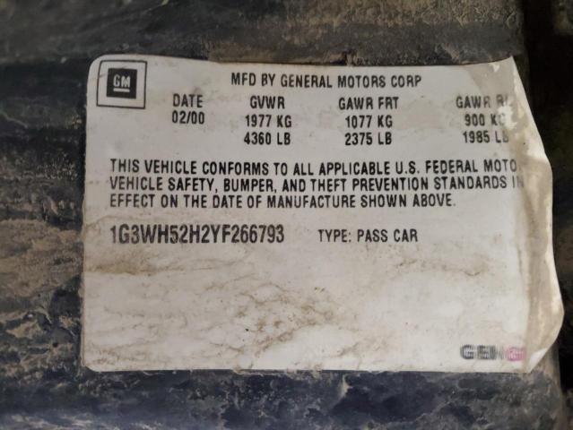 1G3WH52H2YF266793 2000 Oldsmobile Intrigue Gx