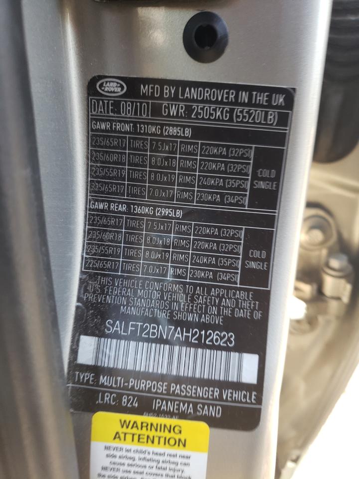 SALFT2BN7AH212623 2010 Land Rover Lr2 Hse Technology