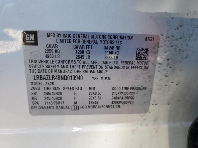 2022 Buick Envision Preferred VIN: LRBAZLR48ND010940 Lot: 53963804