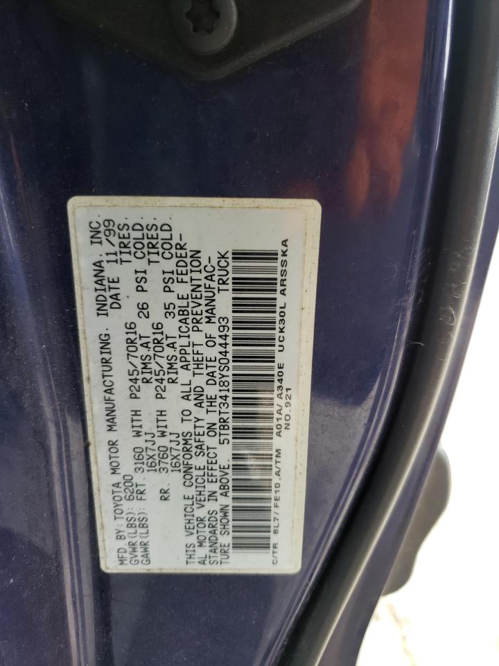 5TBRT3418YS044493 2000 Toyota Tundra Access Cab