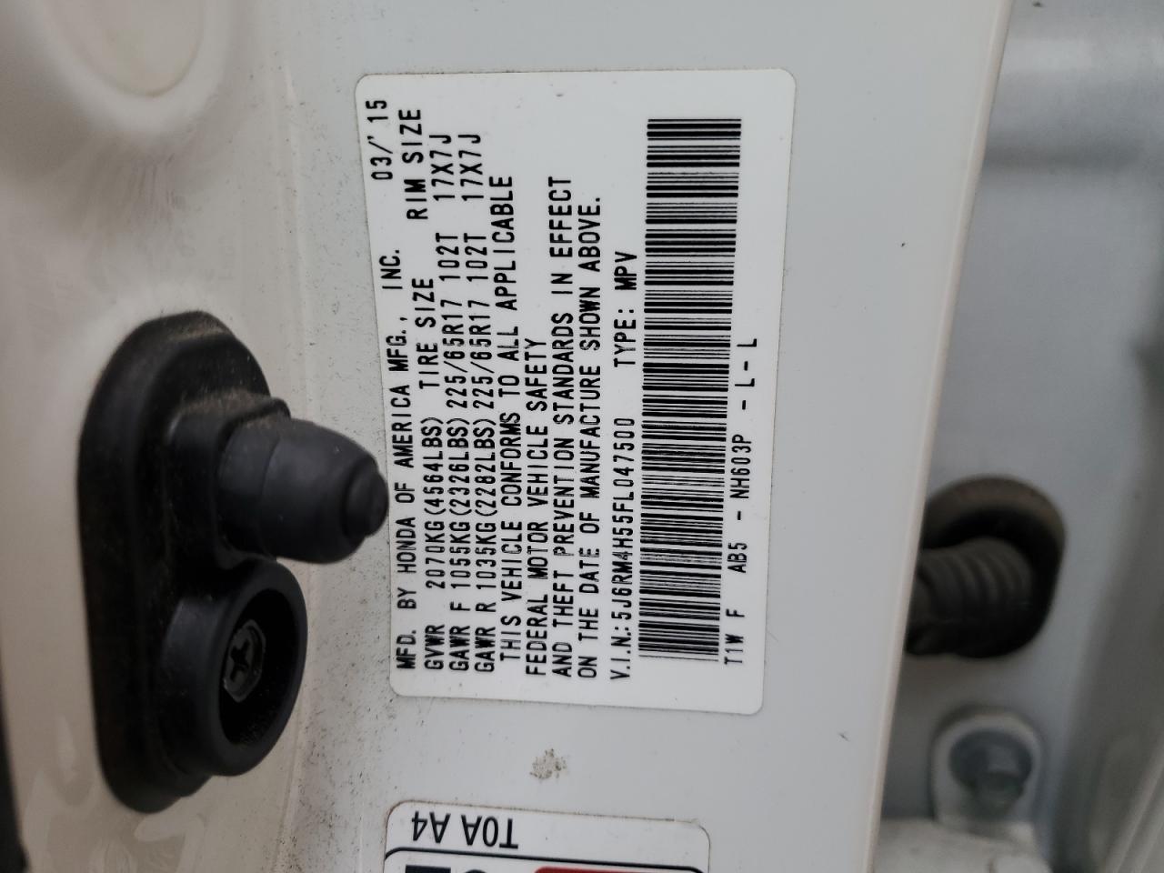 5J6RM4H55FL047500 2015 Honda Cr-V Ex