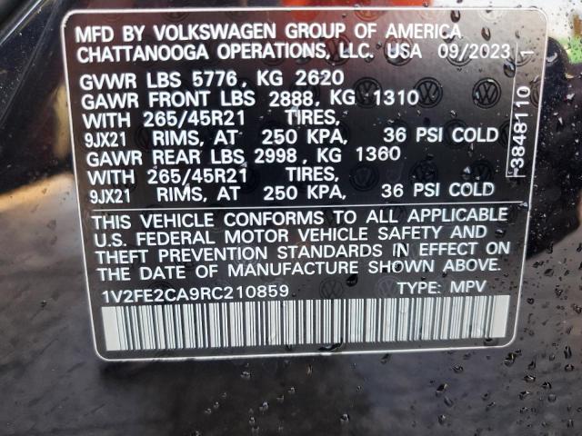 2024 Volkswagen Atlas Cross Sport Sel Premium R-Line VIN: 1V2FE2CA9RC210859 Lot: 55638804