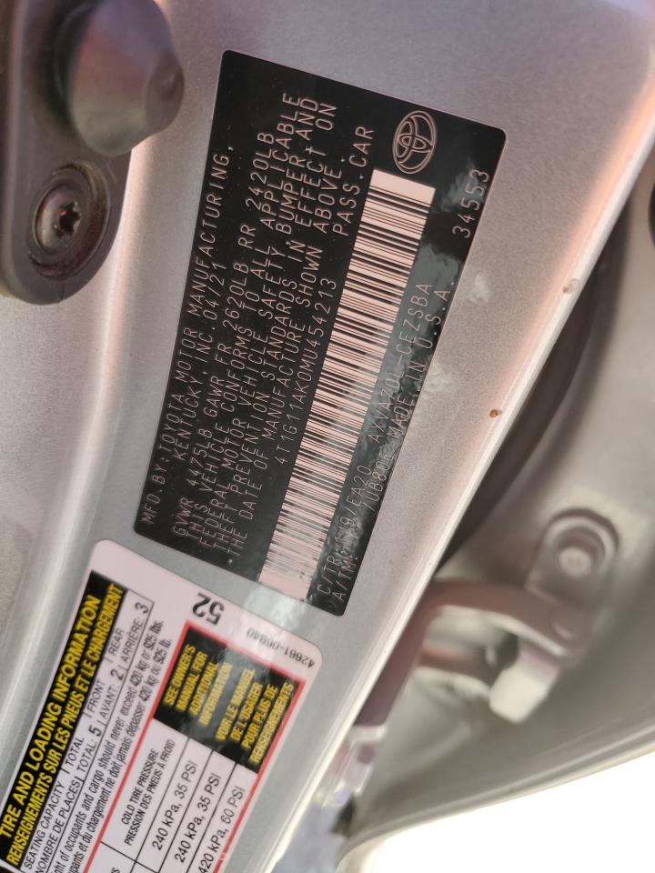 4T1G11AK0MU454213 2021 Toyota Camry Se