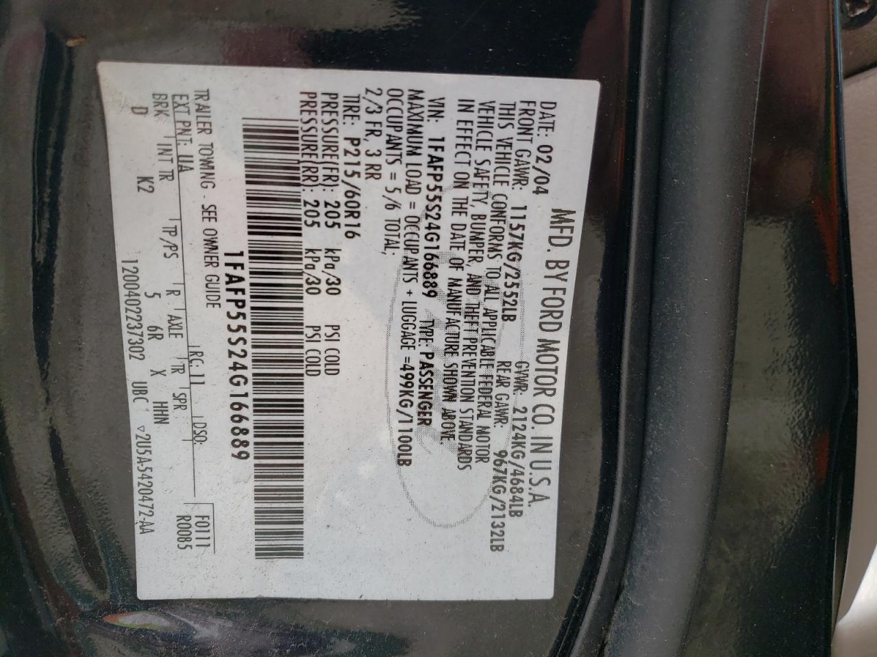 1FAFP55S24G166889 2004 Ford Taurus Ses