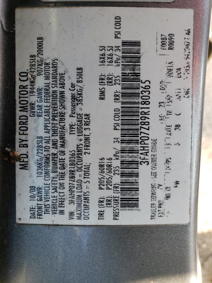 3FAHP07Z89R180365 2009 Ford Fusion Se