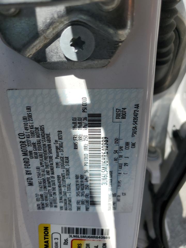 3LN6L5MU6HR640989 2017 Lincoln Mkz Hybrid Reserve