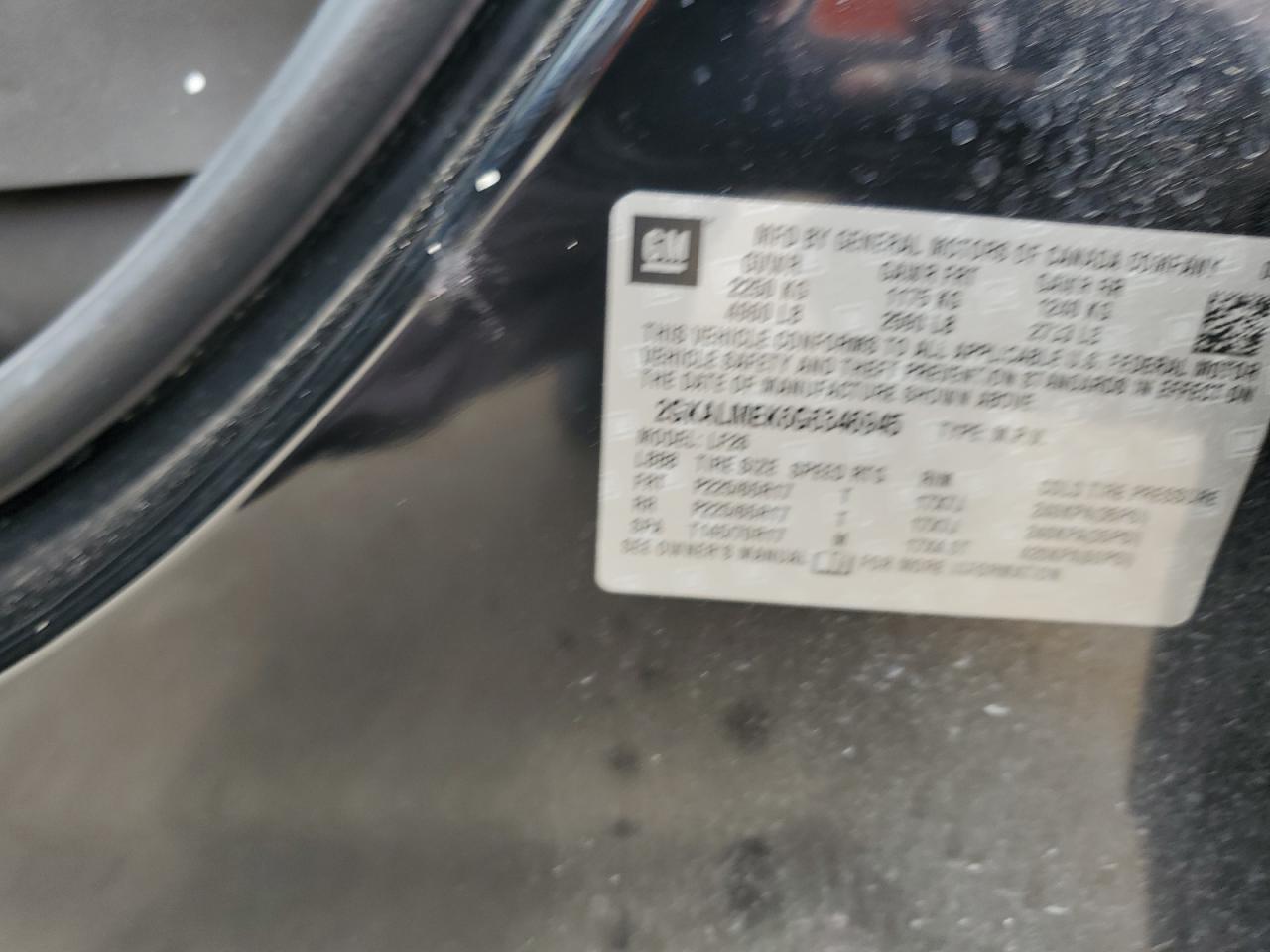 2GKALMEK6G6346945 2016 GMC Terrain Sle