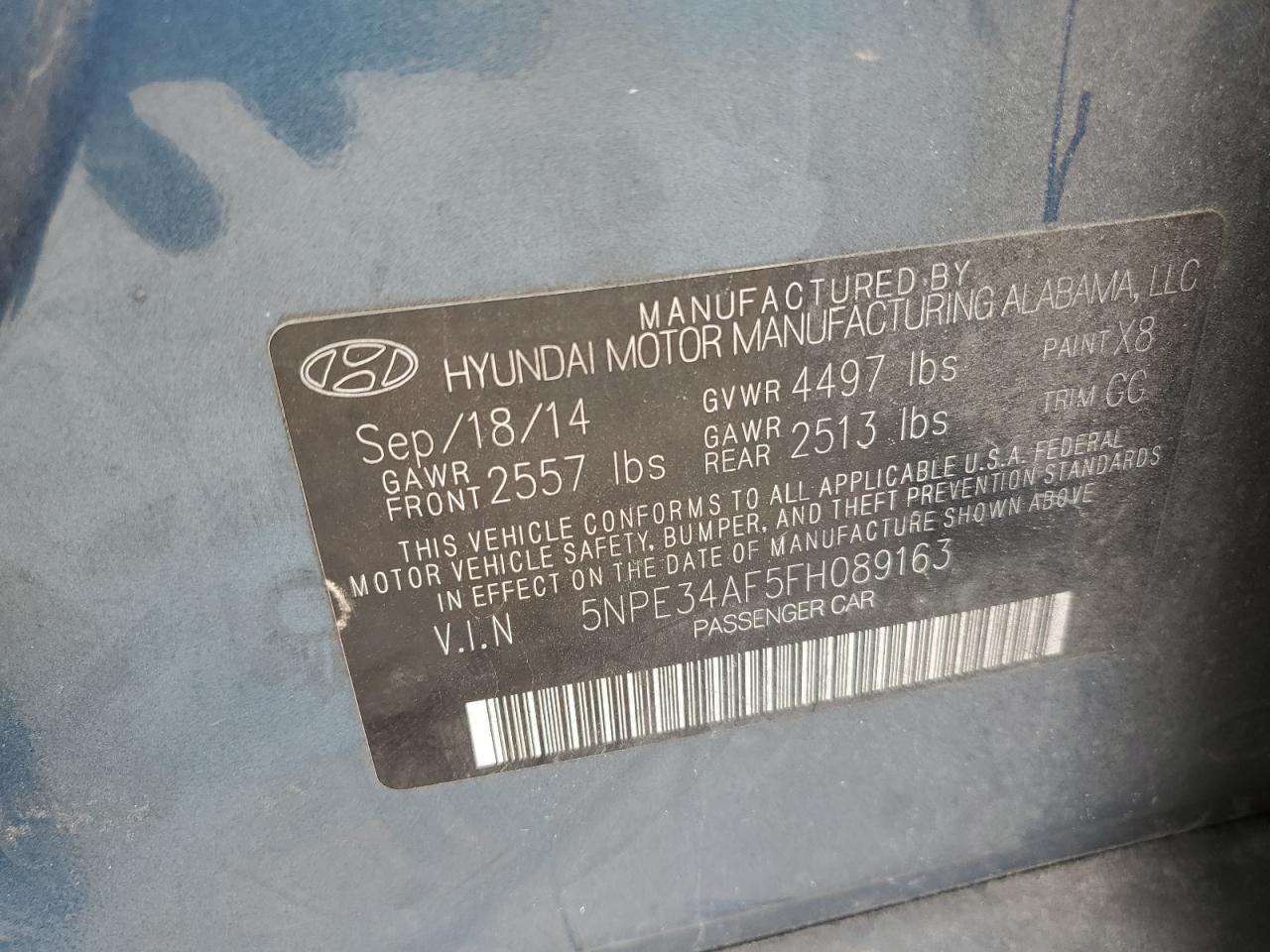 5NPE34AF5FH089163 2015 Hyundai Sonata Sport