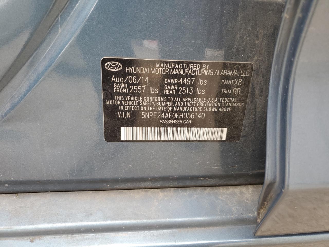 5NPE24AF0FH056140 2015 Hyundai Sonata Se