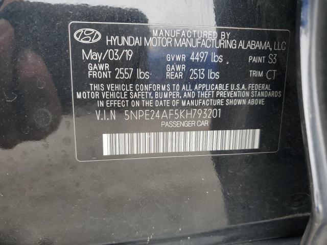 VIN 5NPE24AF5KH793201 2019 Hyundai Sonata, SE no.12