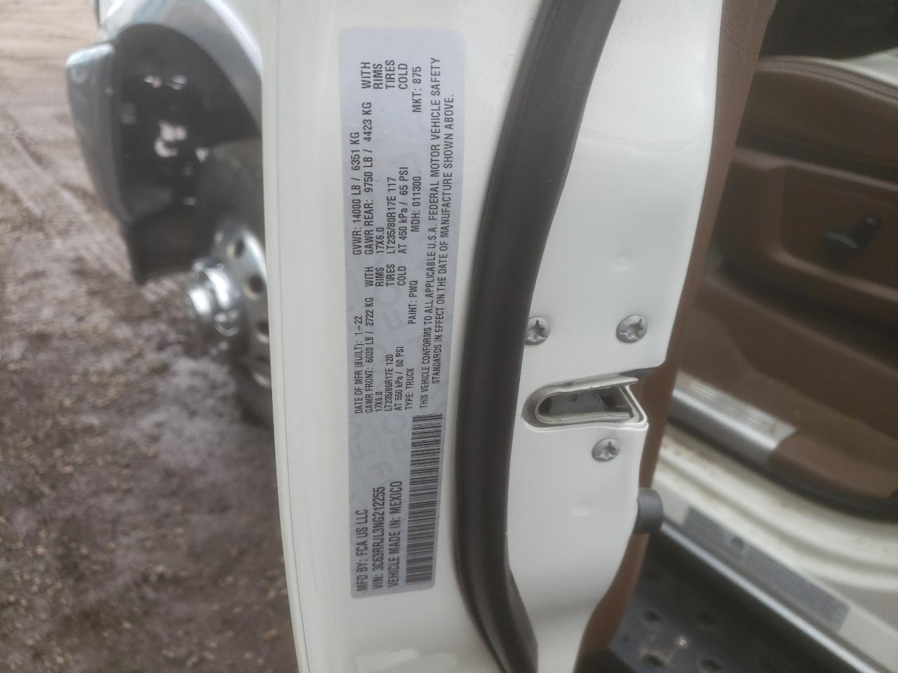 3C63RRJL3NG212255 2022 Ram 3500 Laramie