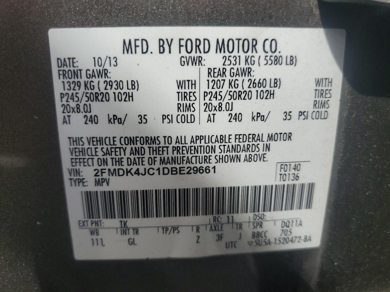 2FMDK4JC1DBE29661 2013 Ford Edge Sel