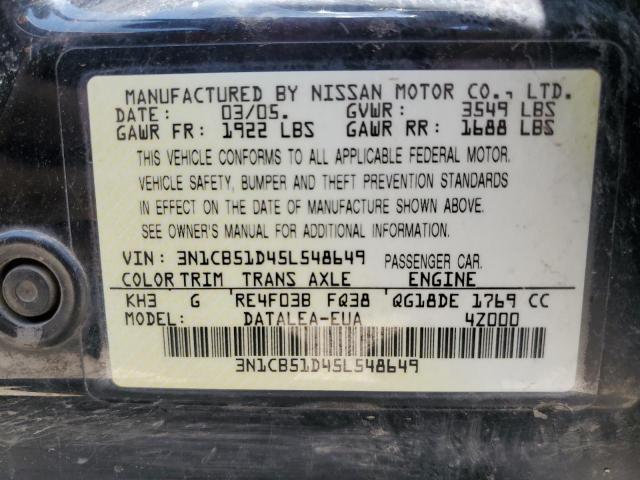 2005 Nissan Sentra 1.8 VIN: 3N1CB51D45L548649 Lot: 56945984